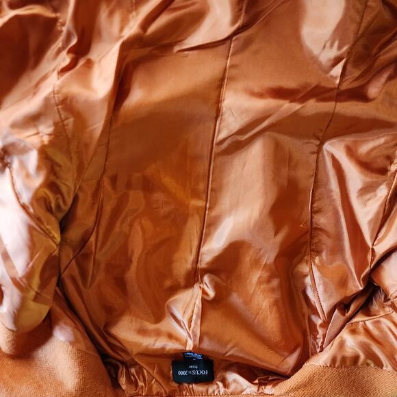 Focus 2000 Orange Tweed Blazer Women 2P Wool Structured Pumpkin Fall Academia - Picture 4 of 9